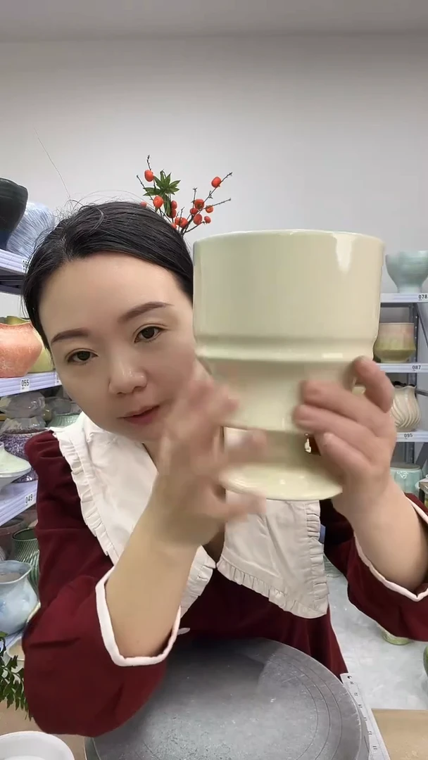 12.3陶瓷花盆直播链接高. 17    口12