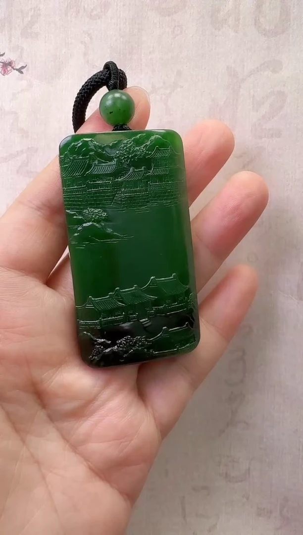 【闪购商品】和田玉（碧玉）山水牌未镶嵌山水牌