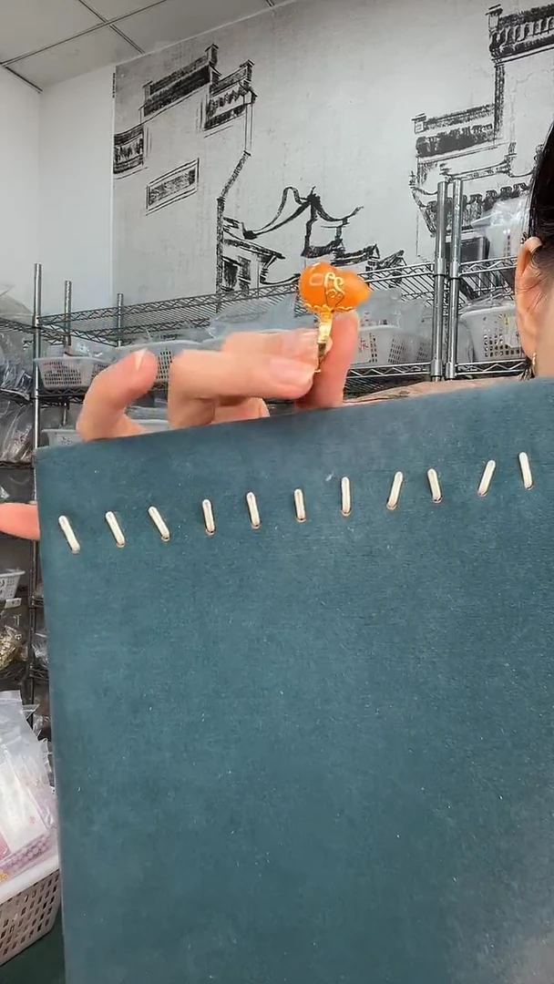 裸石琥珀银S925镶嵌天然蜜蜡A2907