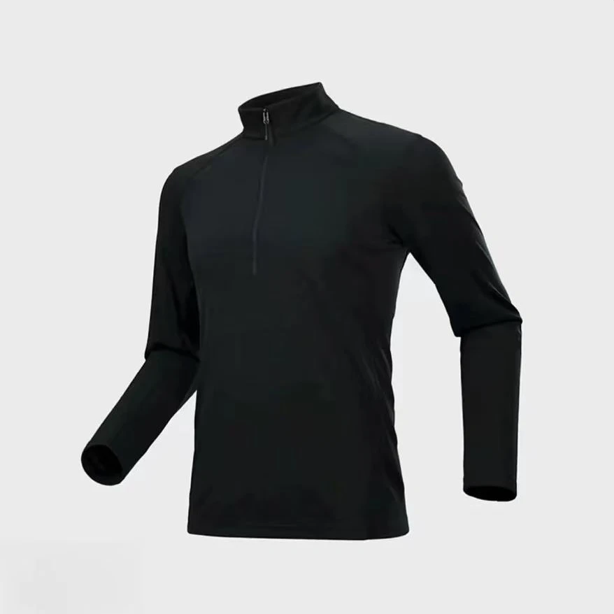 9  ZS 立领运动长袖长袖T恤半拉链男款