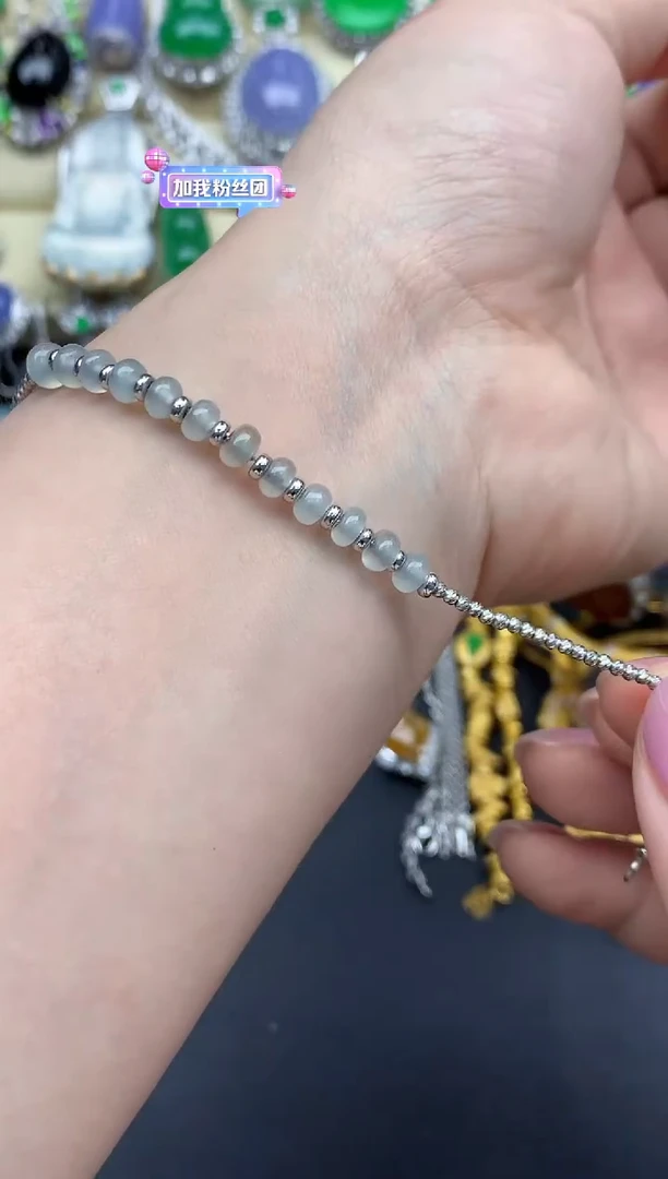 18K金镶嵌手链翡翠385-中国好珍宝