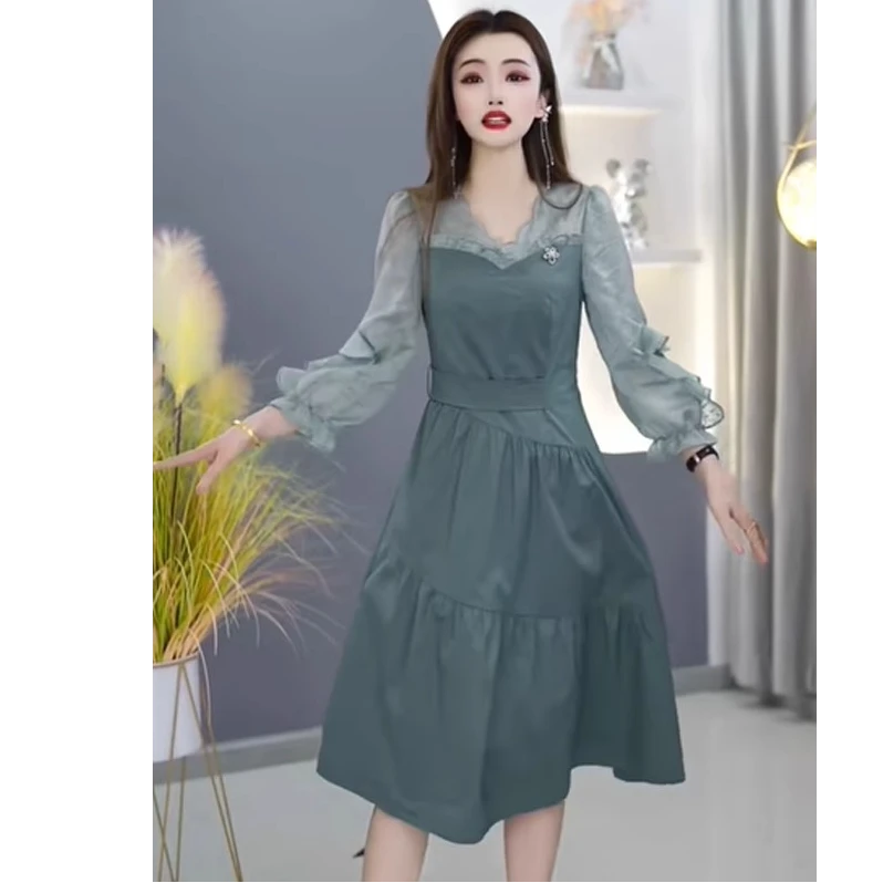 连衣裙2025新款女春季爆款高档长袖高级感D3085