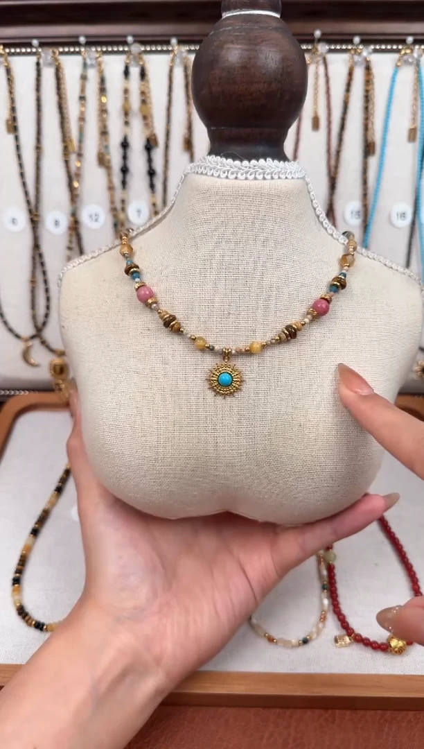 项链钛钢石英质玉阿拉善啊