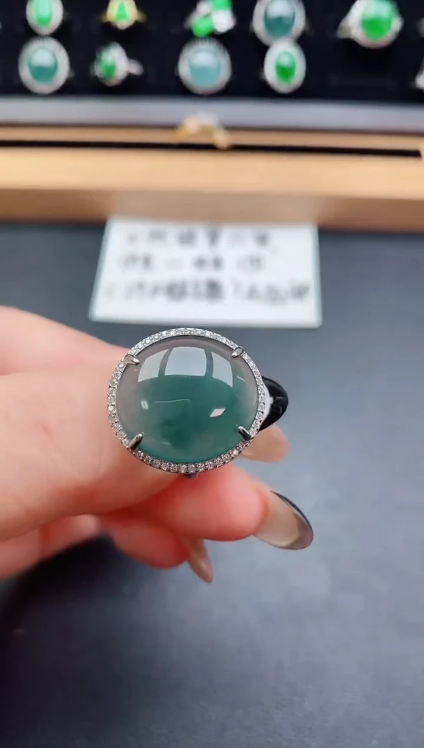 银S925镶嵌戒指翡翠508