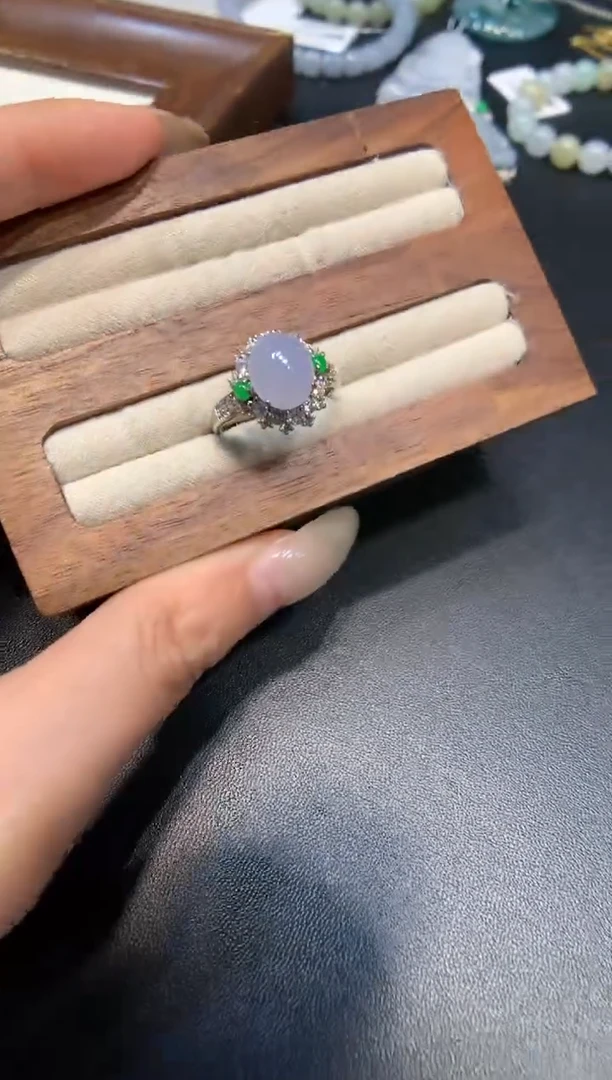 银S925镶嵌戒指翡翠戒指