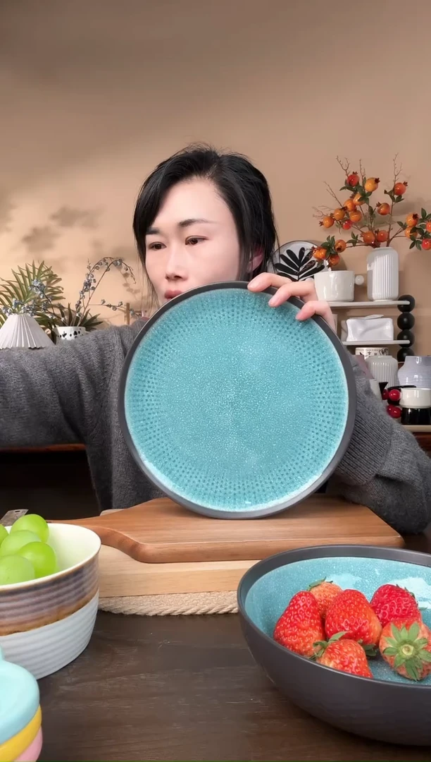 【闪购商品】瓷片10.2英寸窑变大盘微瑕