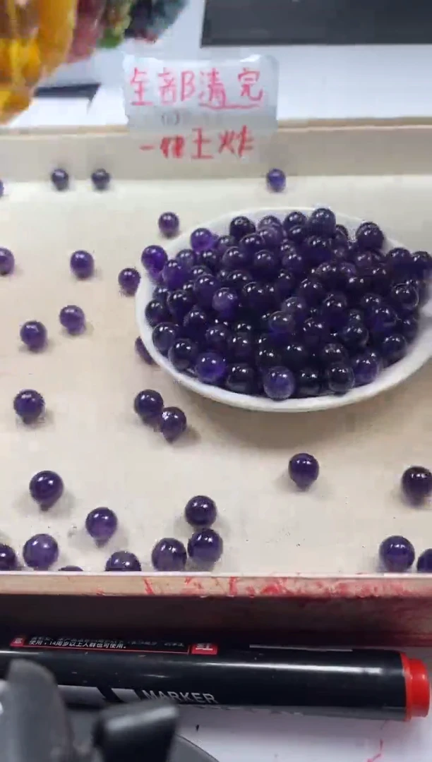 【闪购商品】水晶颈饰未镶嵌w849紫水晶10mm*20颗