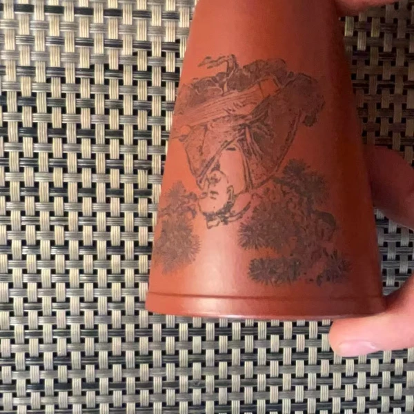 原矿紫砂主人杯品茗杯 朱泥  可乐杯