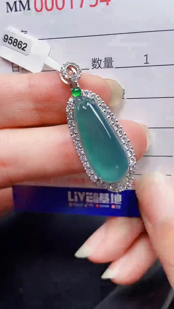 翡翠银S925镶嵌颈饰1754