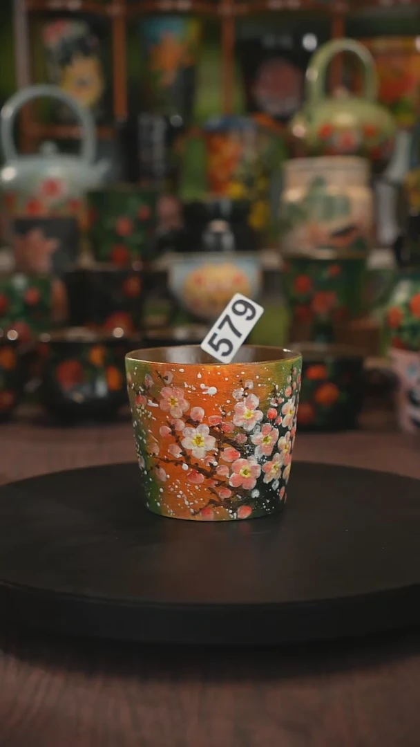 紫砂油画手绘釉下彩579