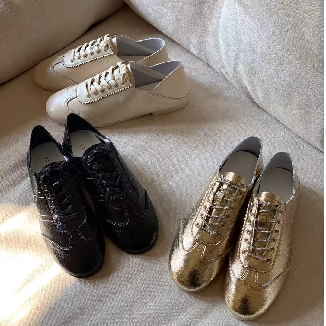 高端轻奢线极简老钱风薄底休闲运动鞋 6663