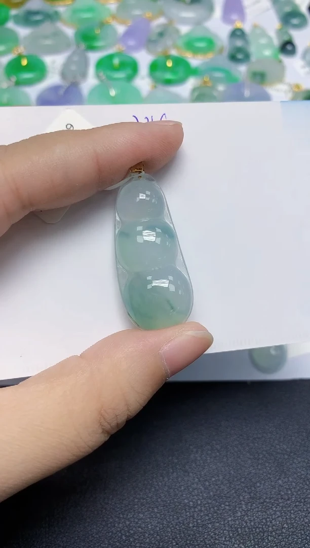 颈饰18K金镶嵌翡翠天然缅甸翡翠A货翡翠百元以上9元证书费自理