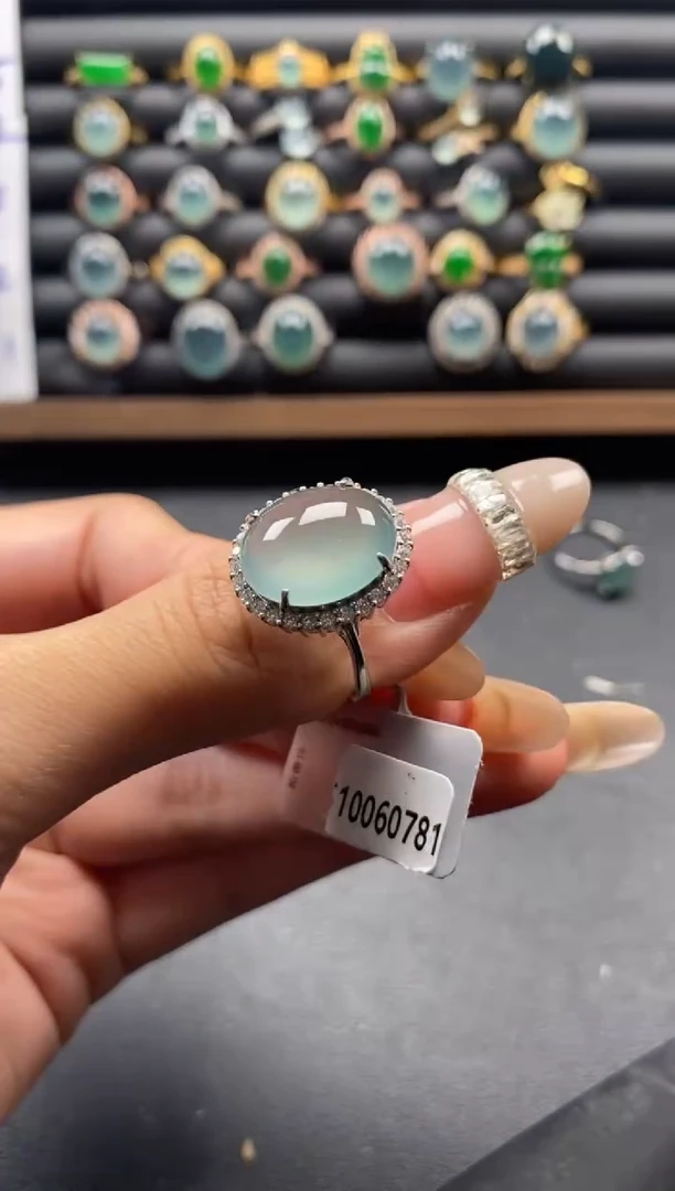 银S925镶嵌戒指翡翠8551