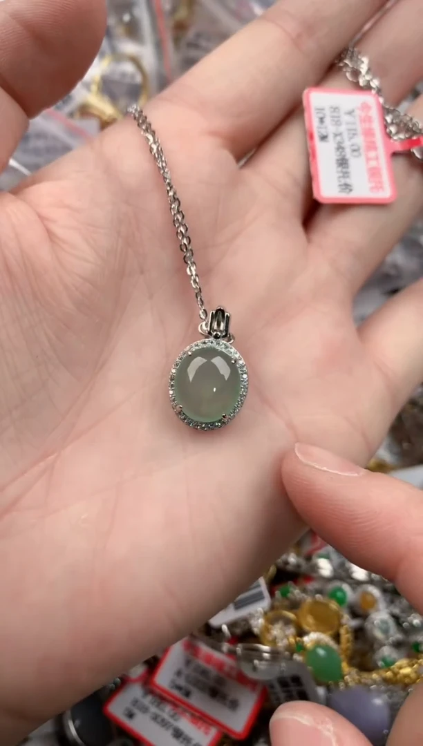 银S925镶嵌戒指翡翠4444----8