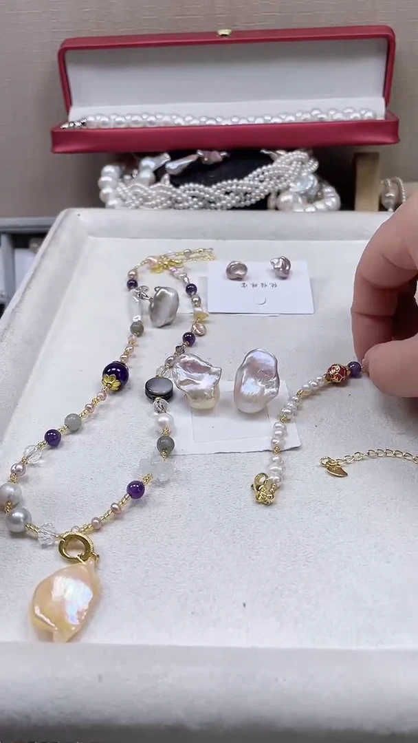 未镶嵌套装淡水珍珠【纯恬饰品】