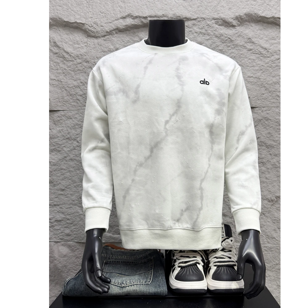 曼库帕娅秋季新款印花渐变色卫衣男时尚百搭休闲套头圆领打底衫