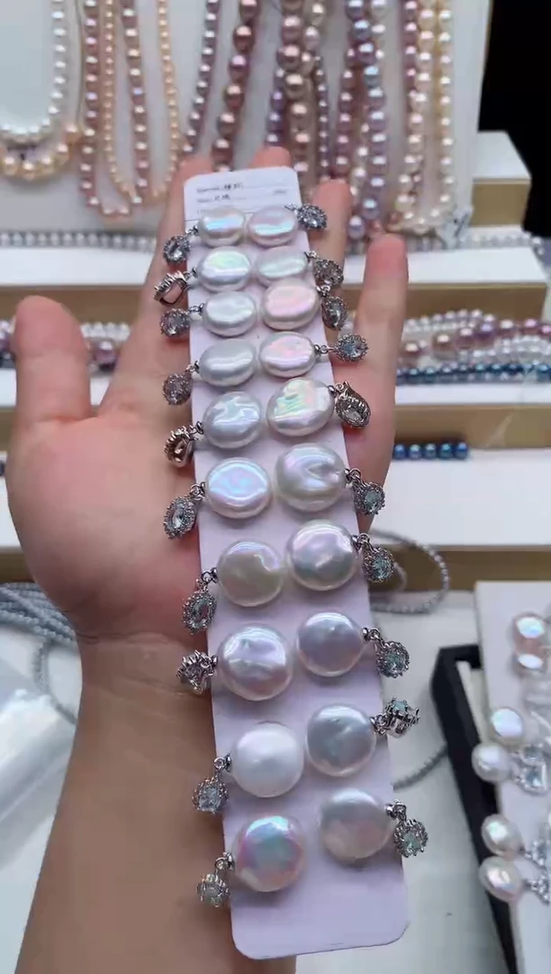 淡水珍珠合金吊坠(不含链)多样性发其一，非无暇