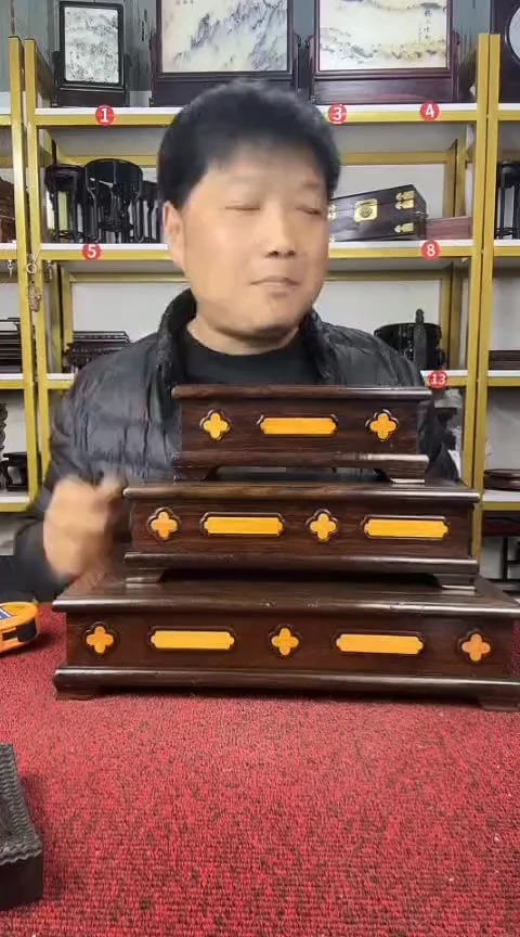 木用****5非洲黑檀长方镶嵌底座31*19/25*14/19*9//高7CM//3个
