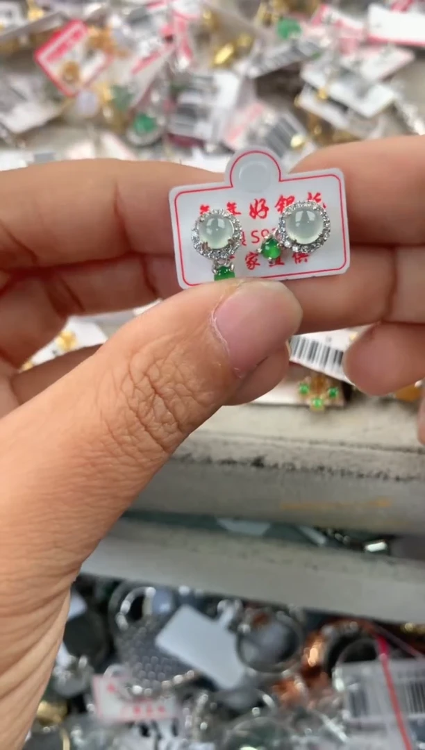 银S925镶嵌戒指翡翠666                6