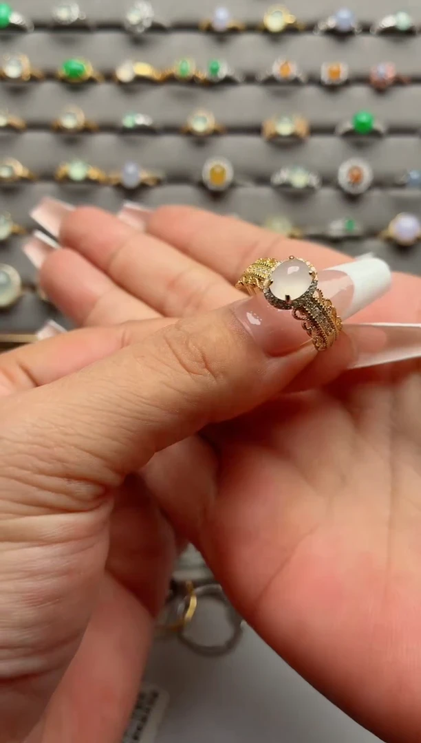 银S925镶嵌戒指翡翠.