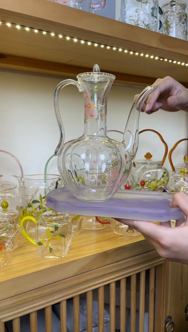 手工艺品玻璃九河贵妃壶桃花啊啊