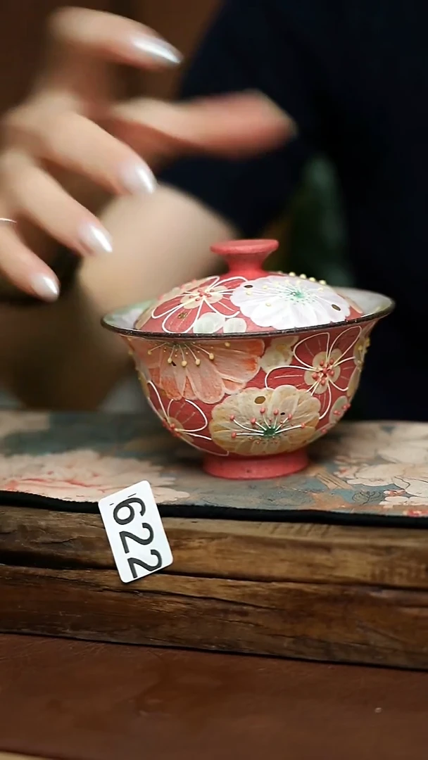 花满溪-红色高足