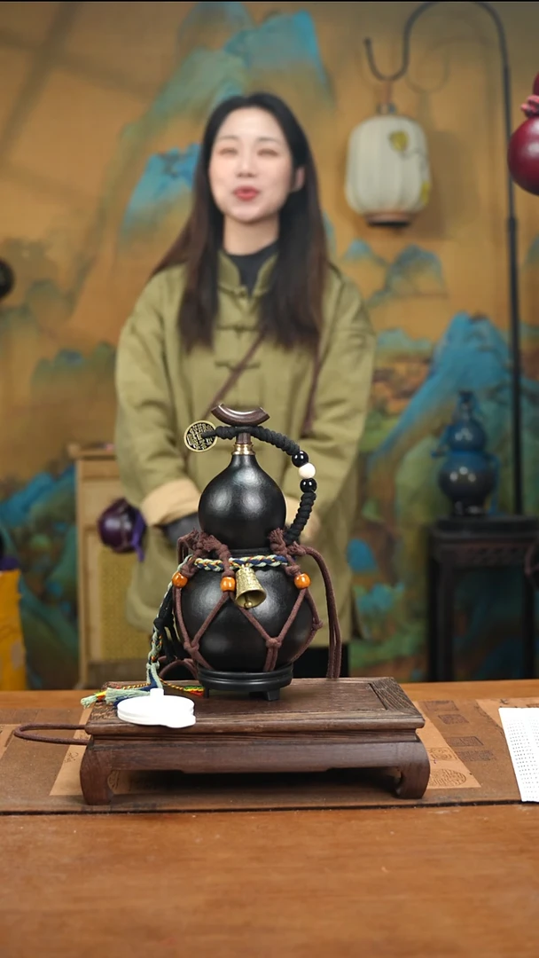 YU101复古网兜款天然酒葫芦（一物一拍）