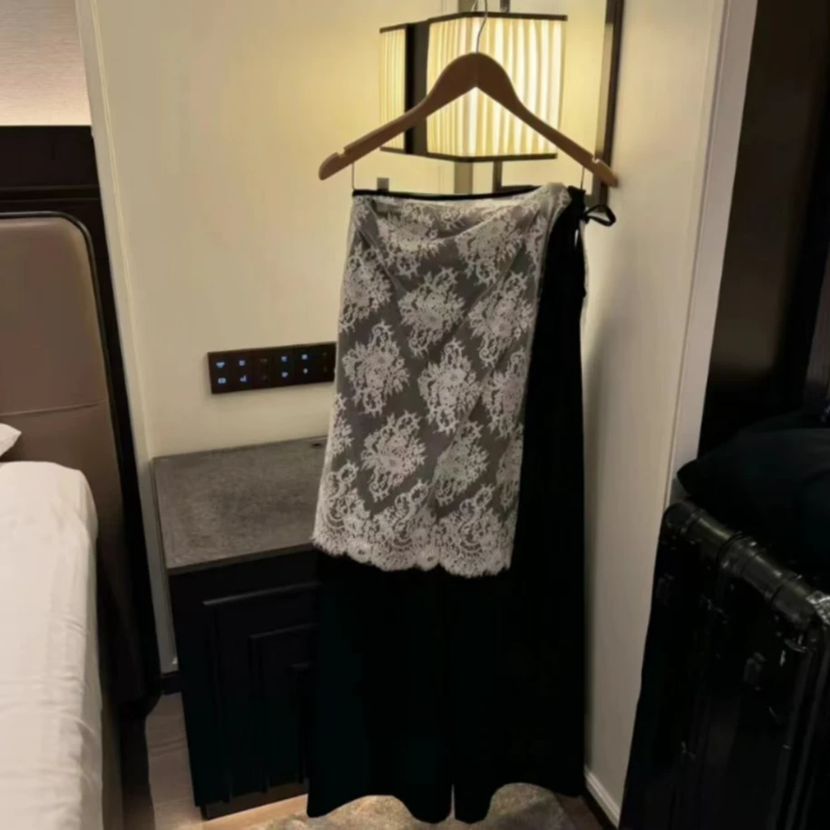 铂屋馆B52680新款拼接花边韩系休闲时尚气质单品裤子屁帘【单品】