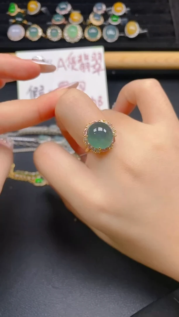 银S925镶嵌戒指翡翠21