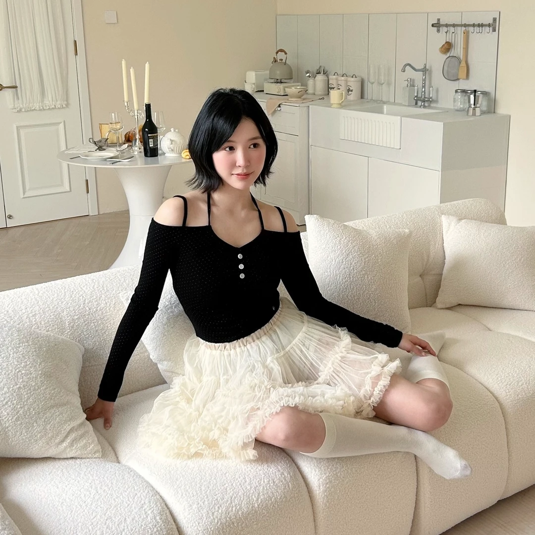 Rovely【Jennie同款纱裙】东大门定制ins感超~仙的蛋糕网纱半身裙