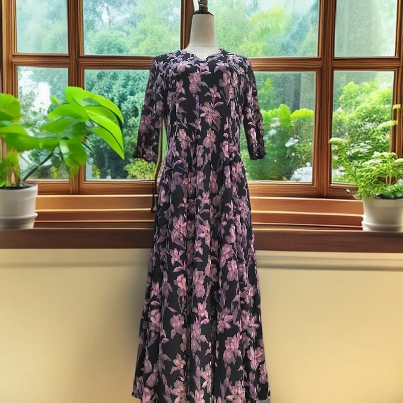 新款时尚长款显瘦连衣裙2519