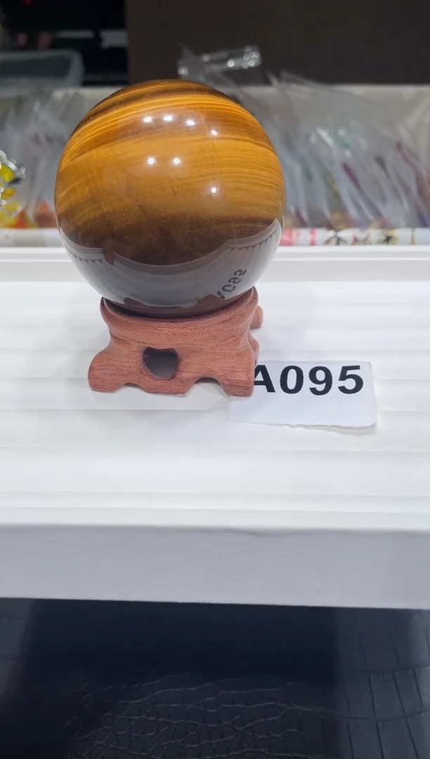 木变石（虎睛石）手链未镶嵌A095 黄虎眼球 带底座