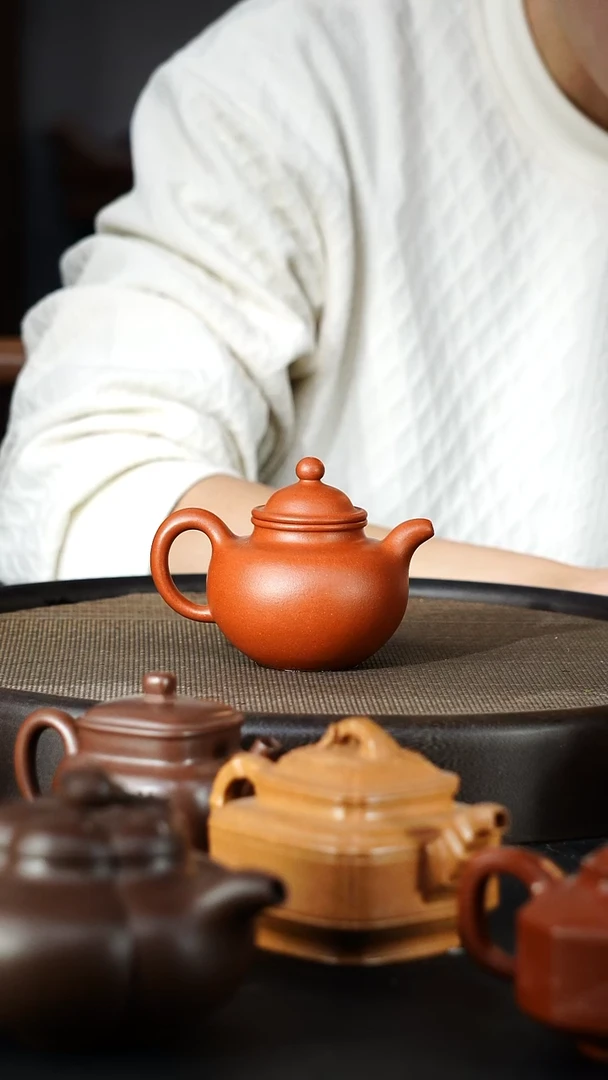 茶壶紫砂搏*搏小朱泥掇球