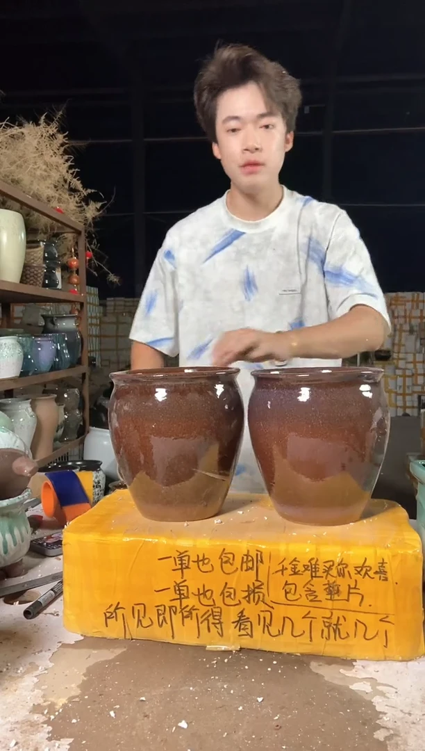 宜兴紫砂粗陶花盆19-21