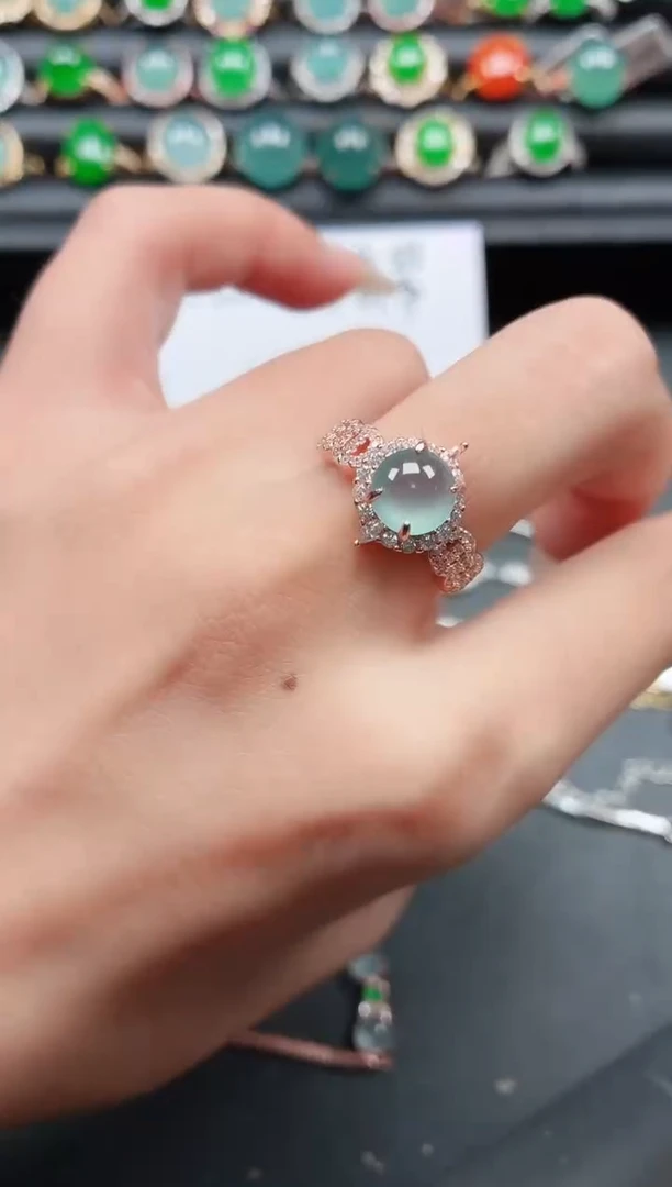 翡翠戒指银S925镶嵌11111