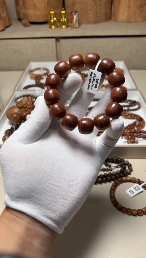 檀香木手串/手链无敌毕业款17x18老型横纹黑肉