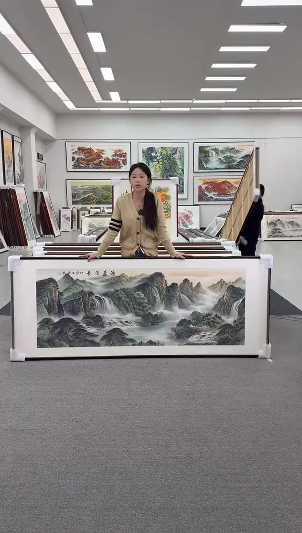 国画手绘 219*88 源远流长