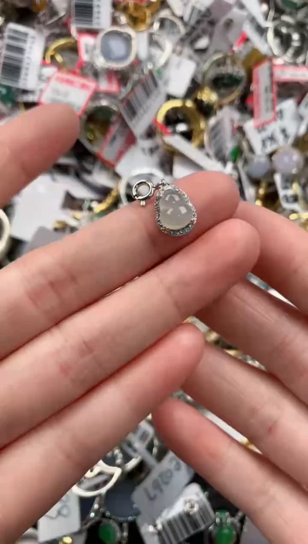 银S925镶嵌戒指翡翠222       8