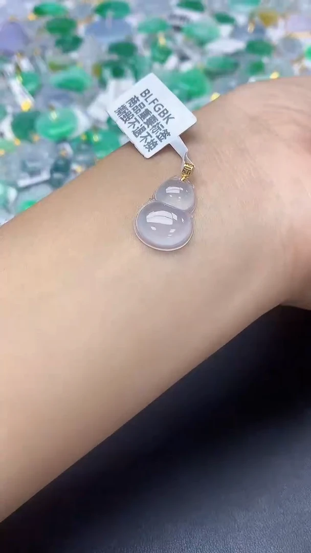 翡翠18K金镶嵌颈饰 天然缅甸a货翡翠