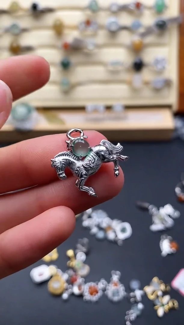 银S925镶嵌戒指翡翠怀*姐555555+10