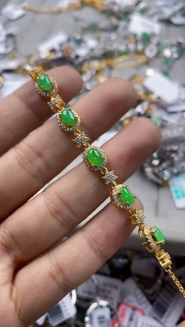 银S925镶嵌戒指翡翠14              5