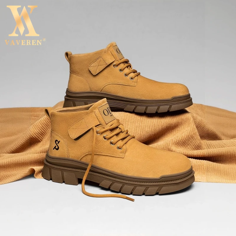 马丁靴冬季2025年新款男鞋大黄靴情侣款防滑耐磨男士纯色马丁靴