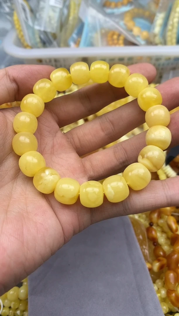 裸石蜜蜡未镶嵌手串