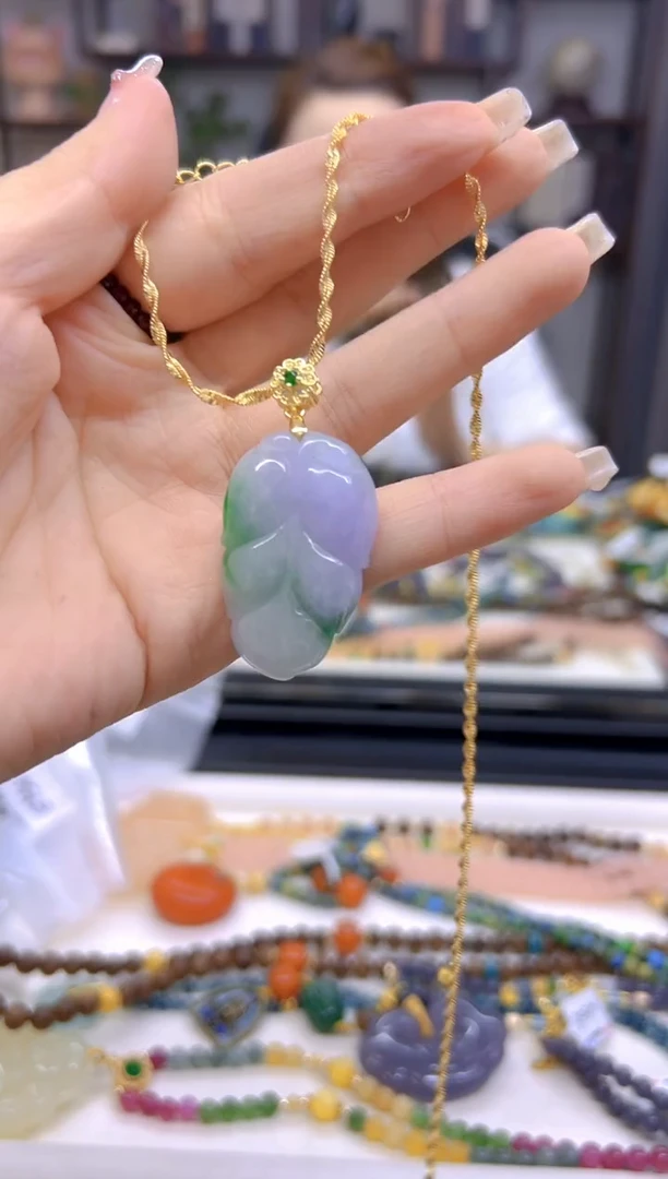 翡翠银S925镀金镶嵌吊坠(赠链)DIY款DX5