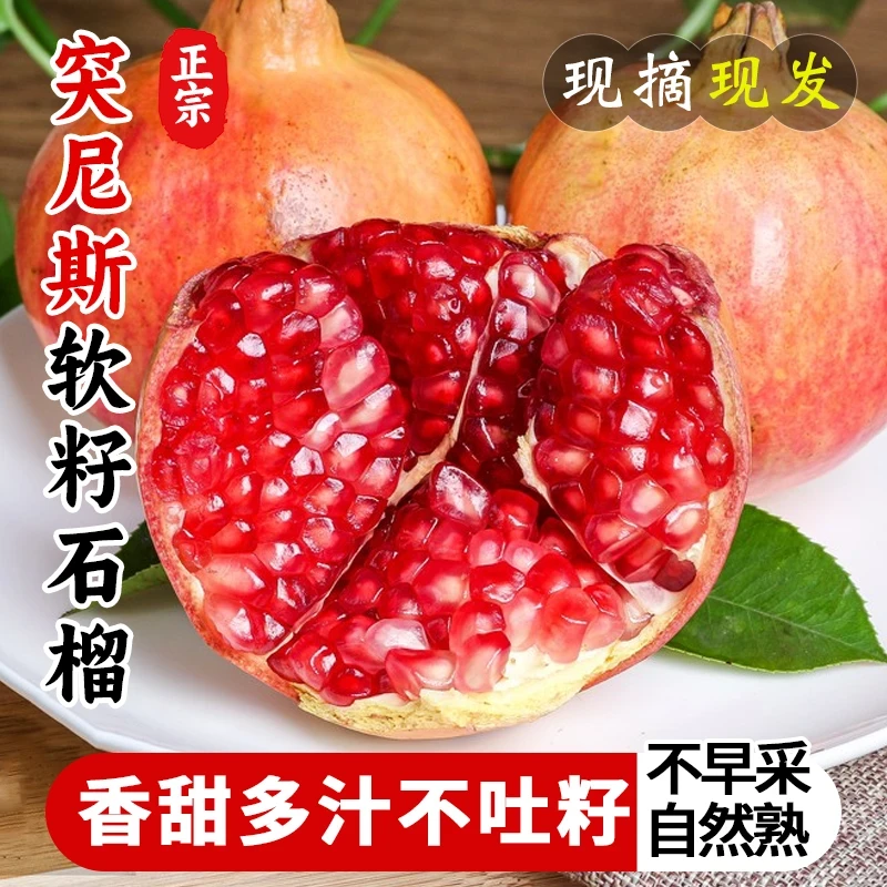 【突尼斯软籽石榴】四川会理新鲜爆汁软籽石榴应季水果现摘现发