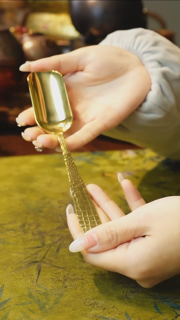 黄铜取茶勺（冲之雅器）