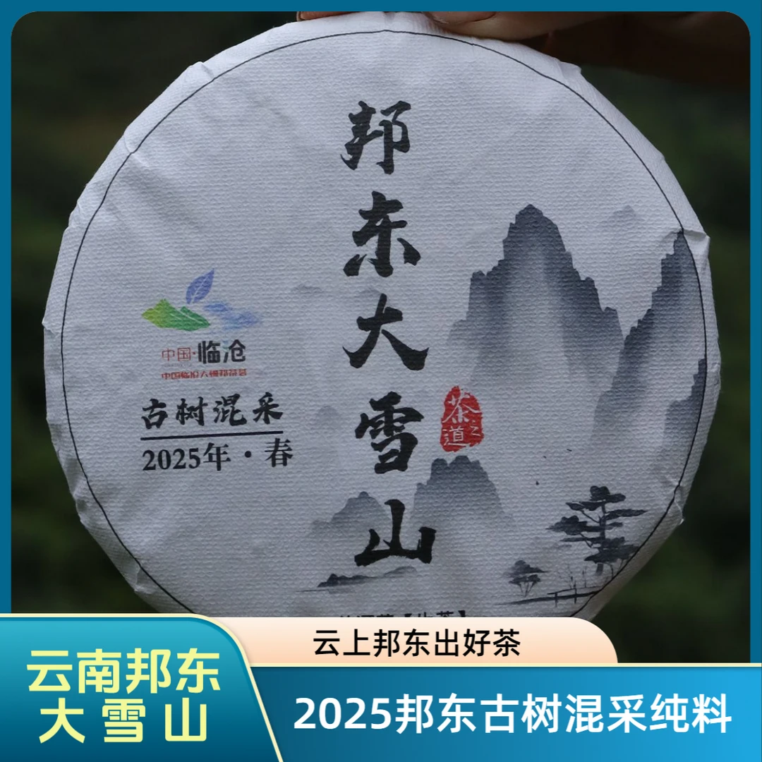 2025邦东大雪山古树混采饼茶-云南头春头采纯料口粮茶