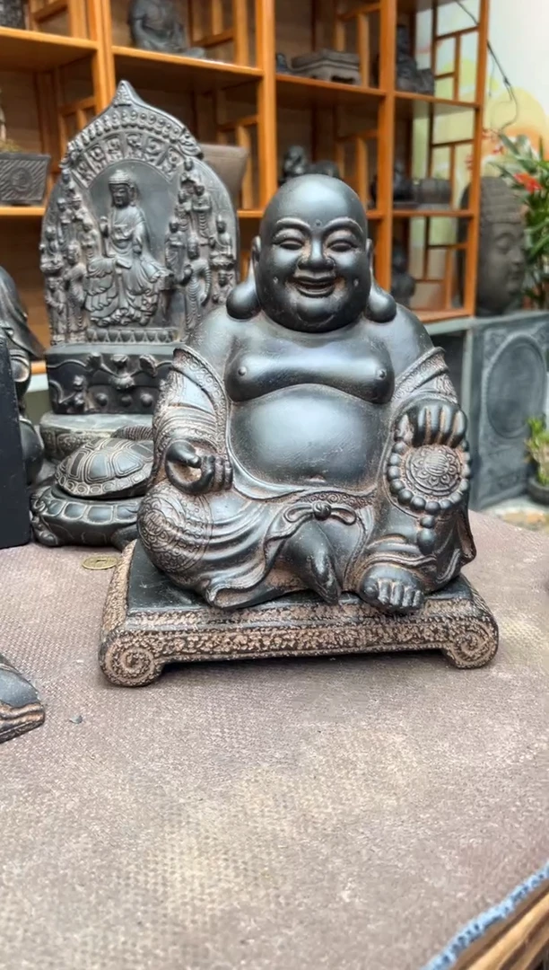 陶土大肚佛+小江枫底座