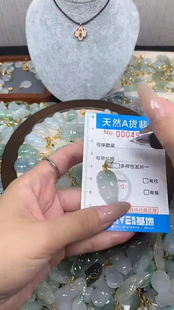 翡翠未镶嵌颈饰净货挂件-4971