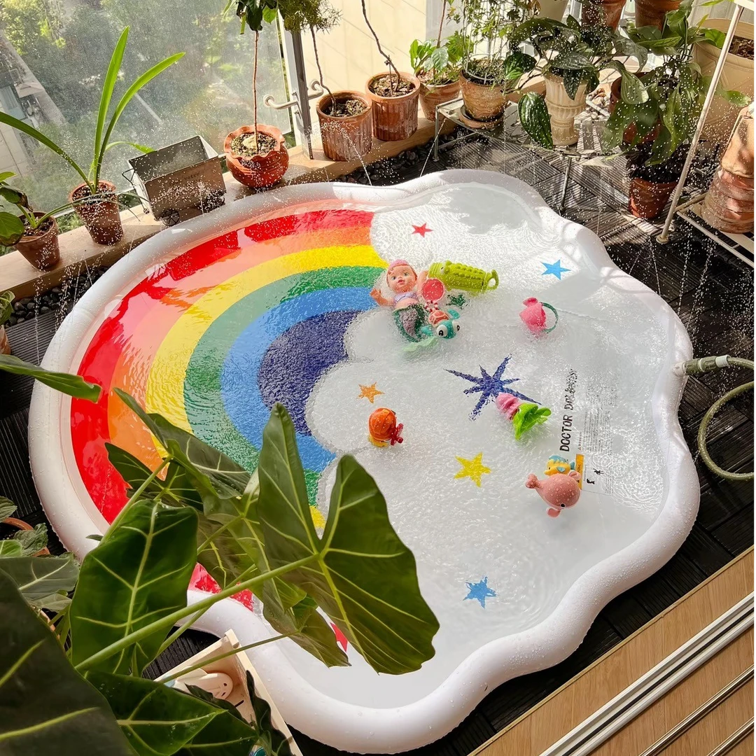 卡通图案喷泉垫家用戏水池夏日清凉水垫夏天耐磨喷水垫暑假礼物
